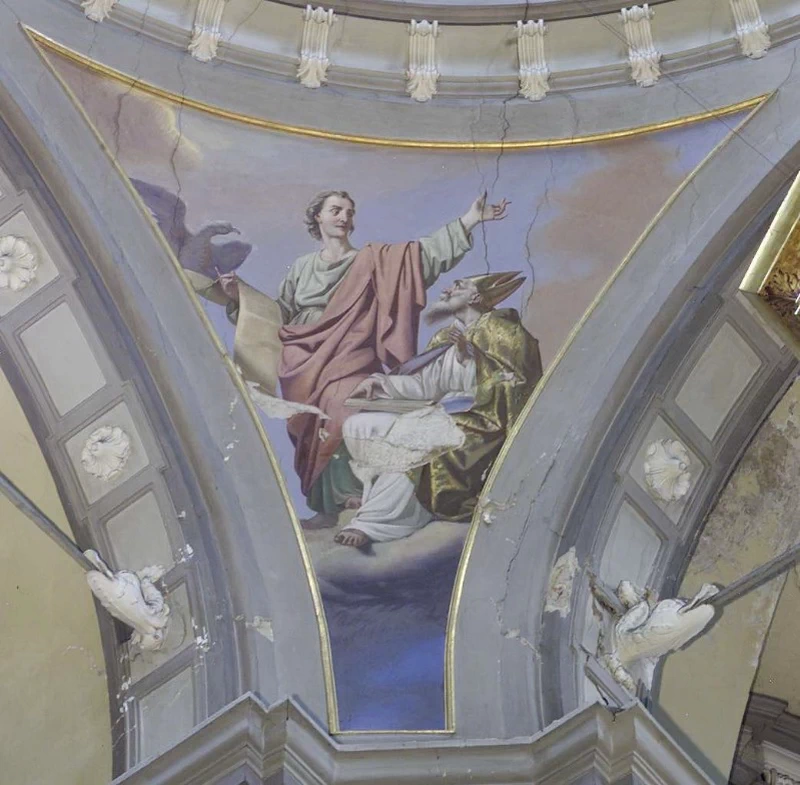 San Giovanni e Sant'Ambrogio - 1862, affresco, Chiesa di San Biagio, Caprino (BG)